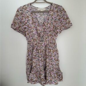 Saltwater LUXE Floral Mini Dress - Pink, Cream, and Black